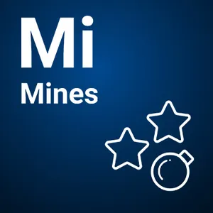 Mines fra Spribe, instant game med et felt av stjerner og miner
