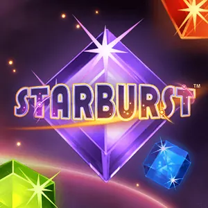 Starburst fra NetEnt, edelsteinsslot med fem hjul og ti faste linjer som betaler begge veier